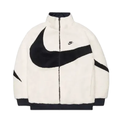 Nike Big Swoosh Reversible Boa Jacket "Sail/Dark Obsidian"