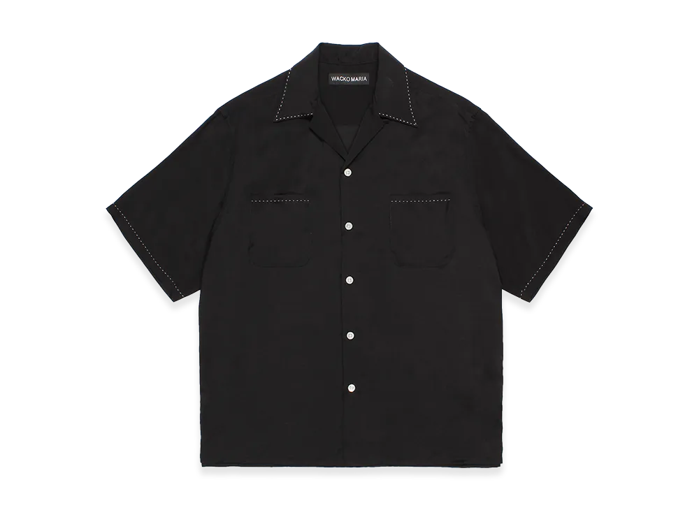 WACKO MARIA 50's Open Collar Shirt "Black"