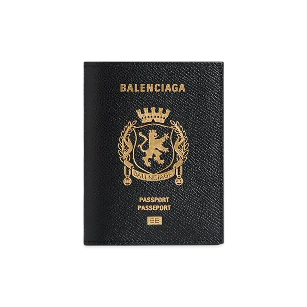 BALENCIAGA Passport Vertical Bi-Fold Wallet "Black"