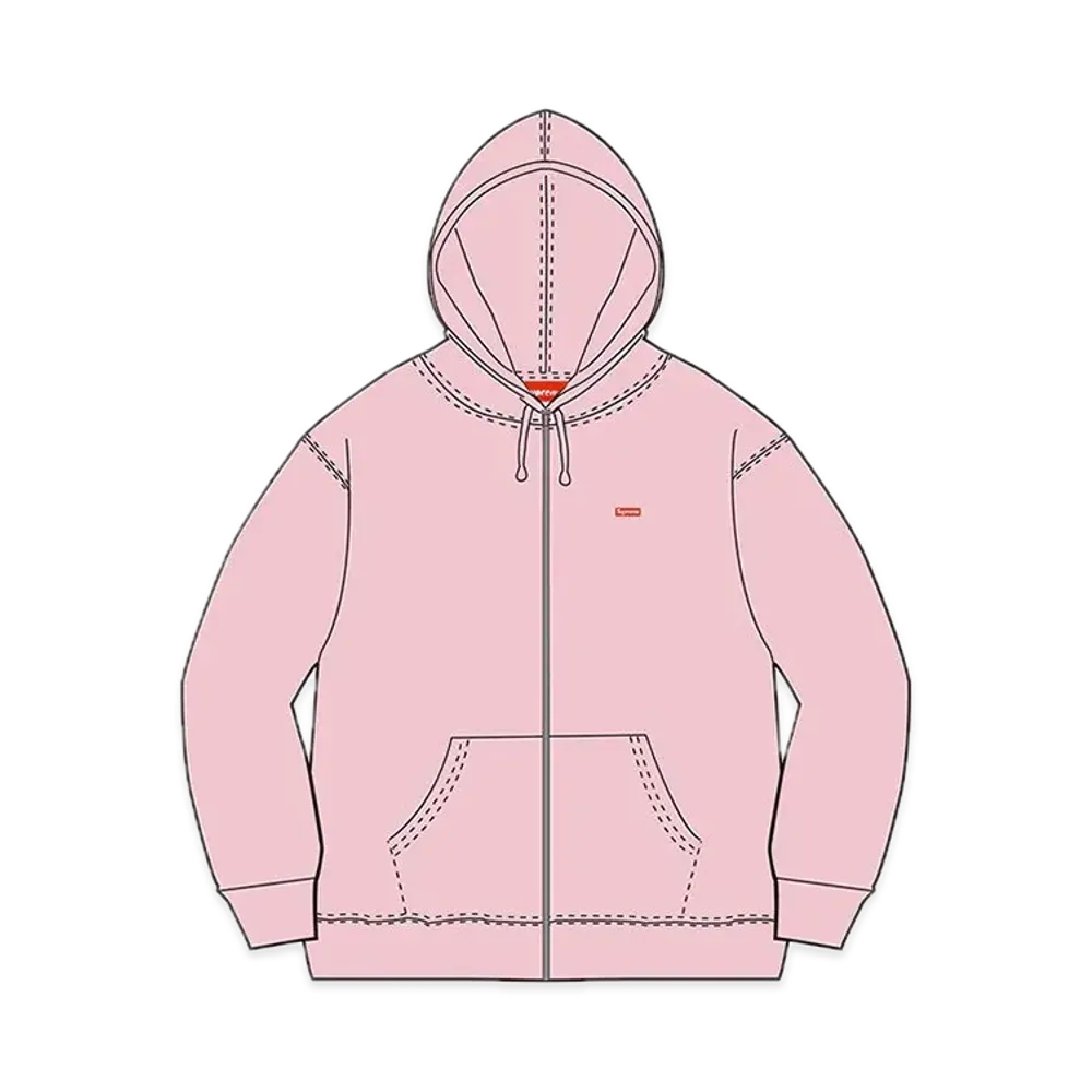 Supreme Small Box Zip Up Hooded Sweatshirt "Pink"