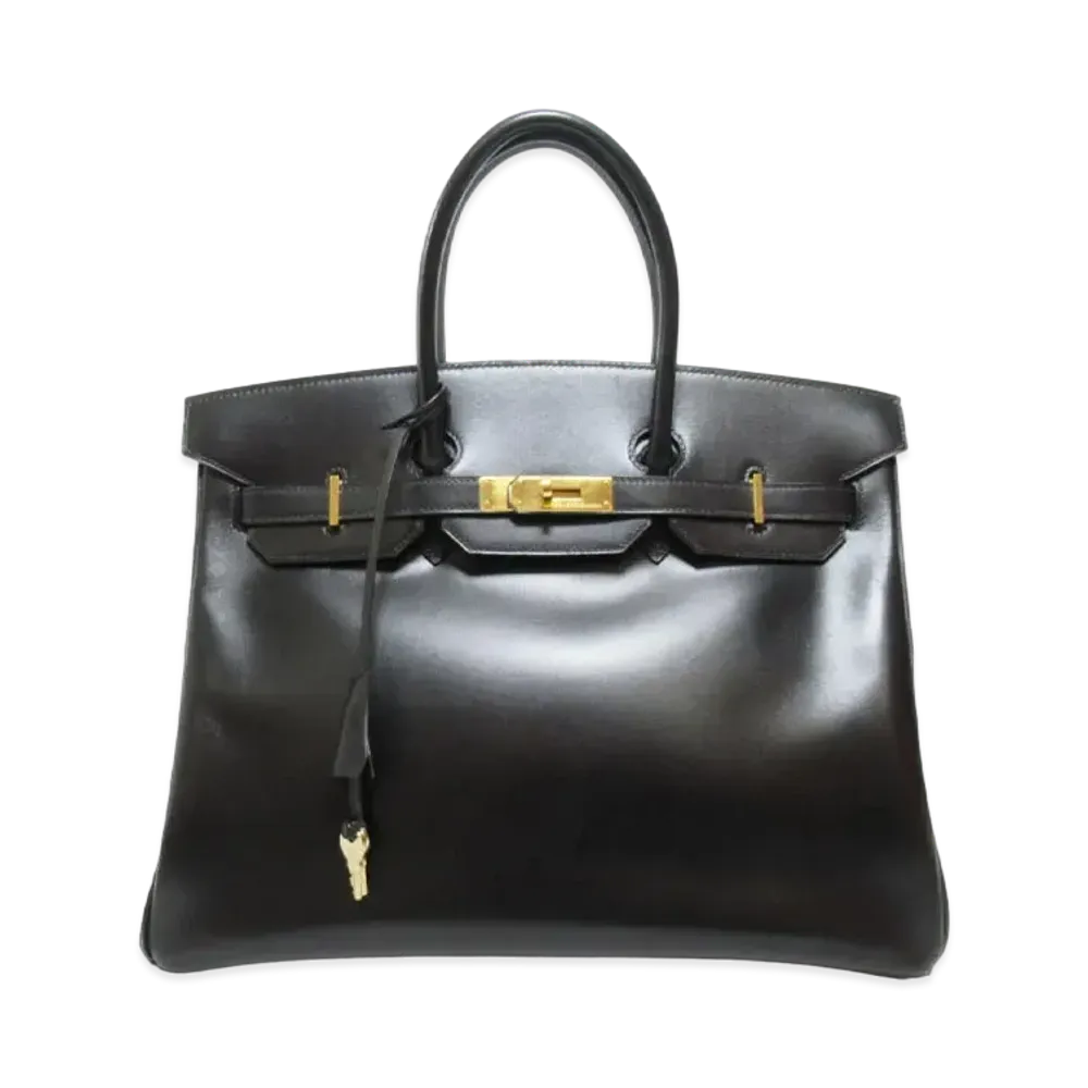 Hermes Birkin Box Calf "Noir/Gold"