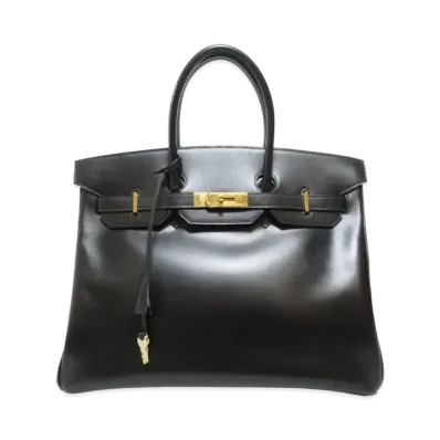 Hermes Birkin Box Calf "Noir/Gold"