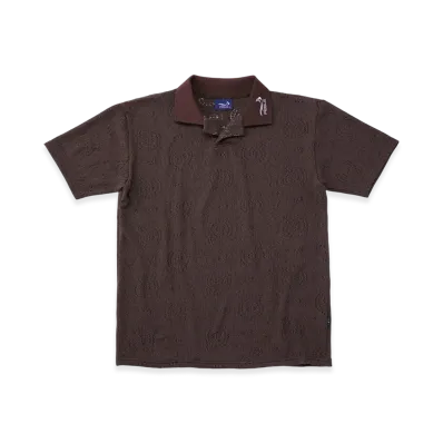 FEELS. Resort Crochet Polo Shirt "Brown"