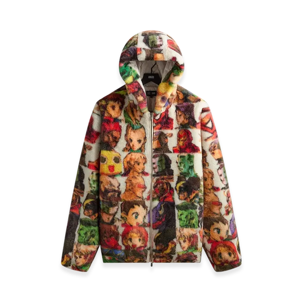 Kith x Marvel vs. Capcom Fighter Vintage Faux Fur Jaysen Hoodie "Sandrift"