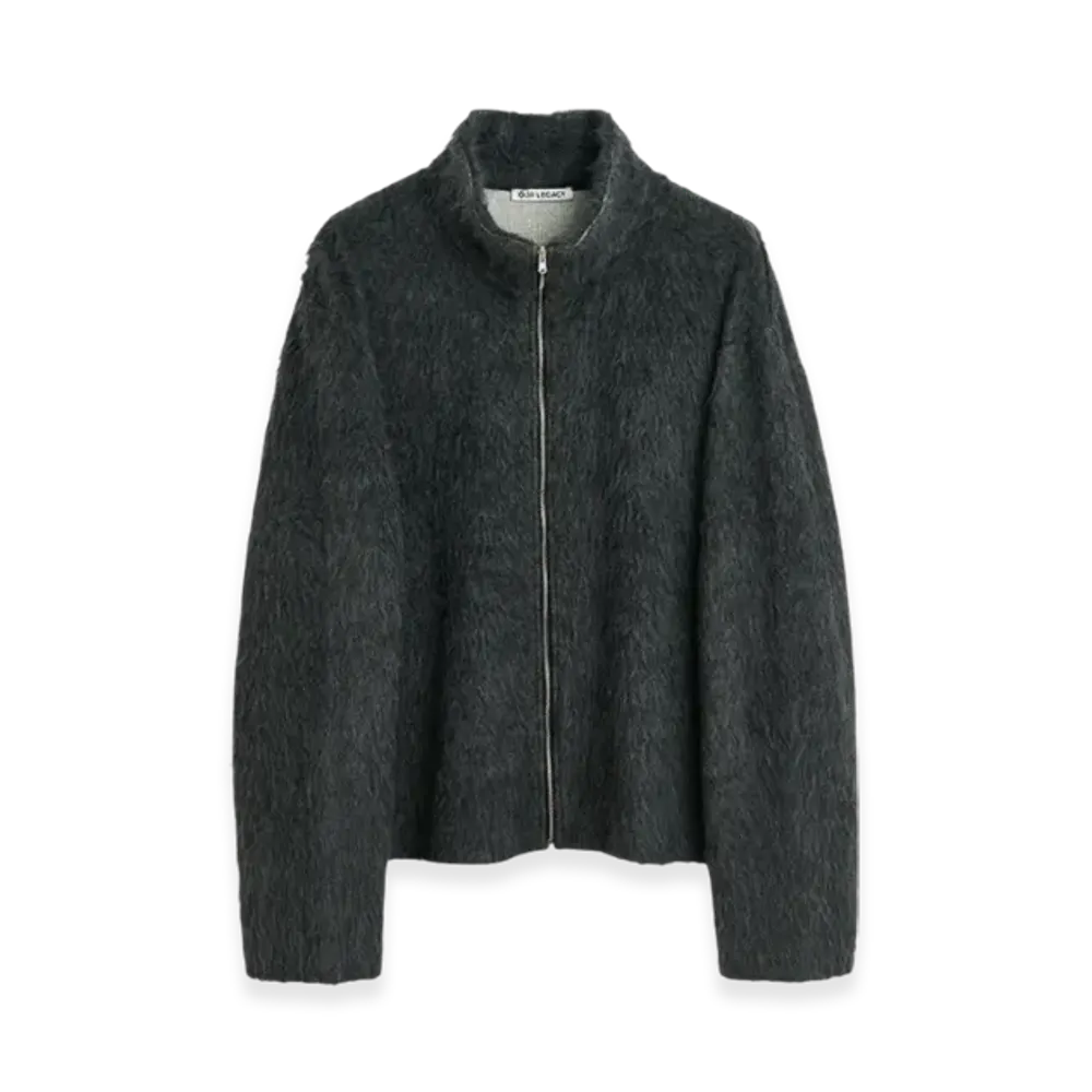 OUR LEGACY Shrunken Fullzip Polo "Ash Grey Alpaca"