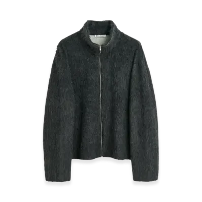 OUR LEGACY Shrunken Fullzip Polo "Ash Grey Alpaca"