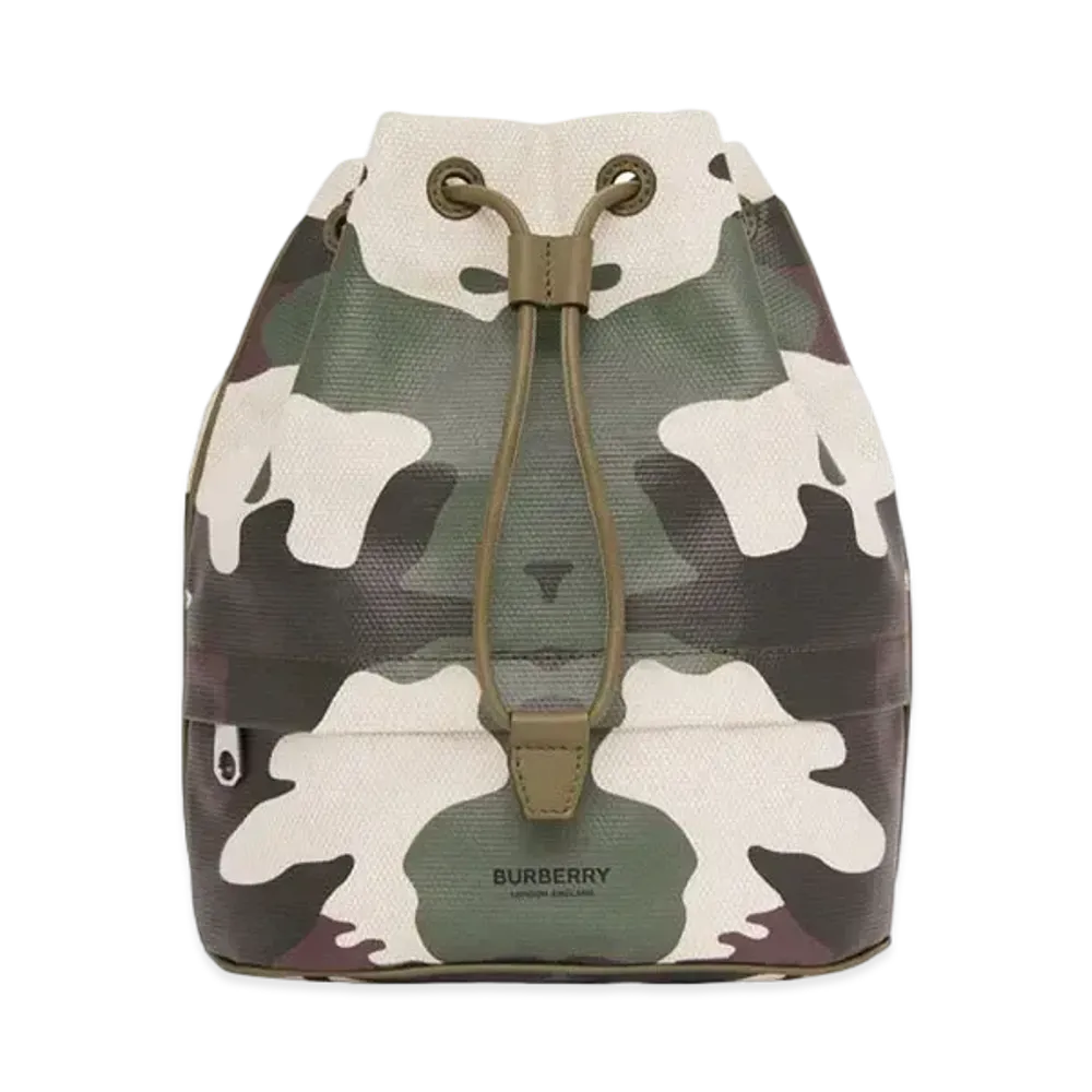 Burberry Camouflage Print Cotton Canvas Drawcord Pouch "Multicolour"