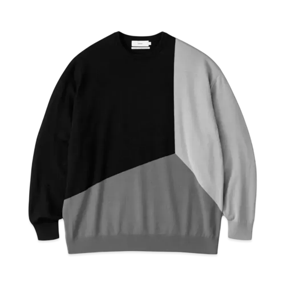 Graphpaper Fine Graphpaper Wool Intarsia Knit "Grayscale"