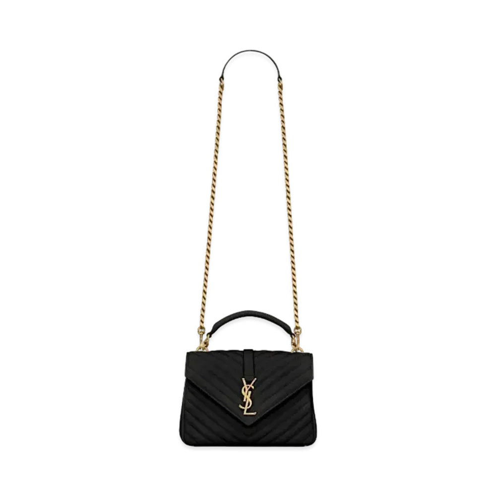 Saint Laurent College Medium In Quilted Leather "Black"