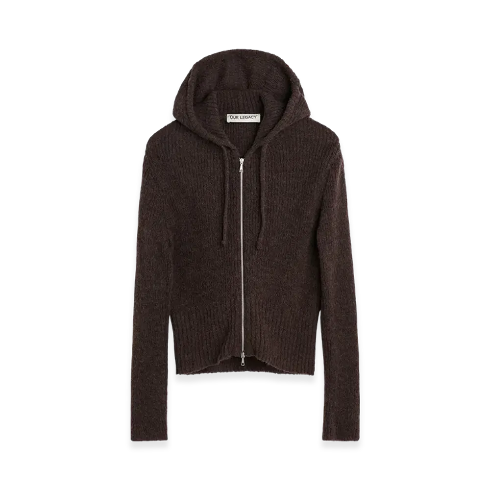 OUR LEGACY Women's Compact Hood "Smokey Brown Fuzzy Alpaca"