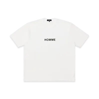 COMME des GARCONS HOMME Cotton Tight Tension Jersey Garment Print T-Shirts "White"