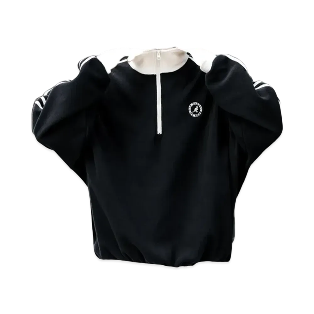 KANGOL Rocky Monroe Exclusive Micro Fleece Half Zip Sweatshirt "Black3"