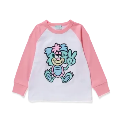 Girls Don't Cry Visty Tenjiku Raglan Sleeve Tee (100-130size) "White/Pink" / VERDY