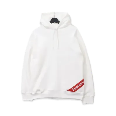 Supreme Corner Label Hooded Sweatshirt "White"