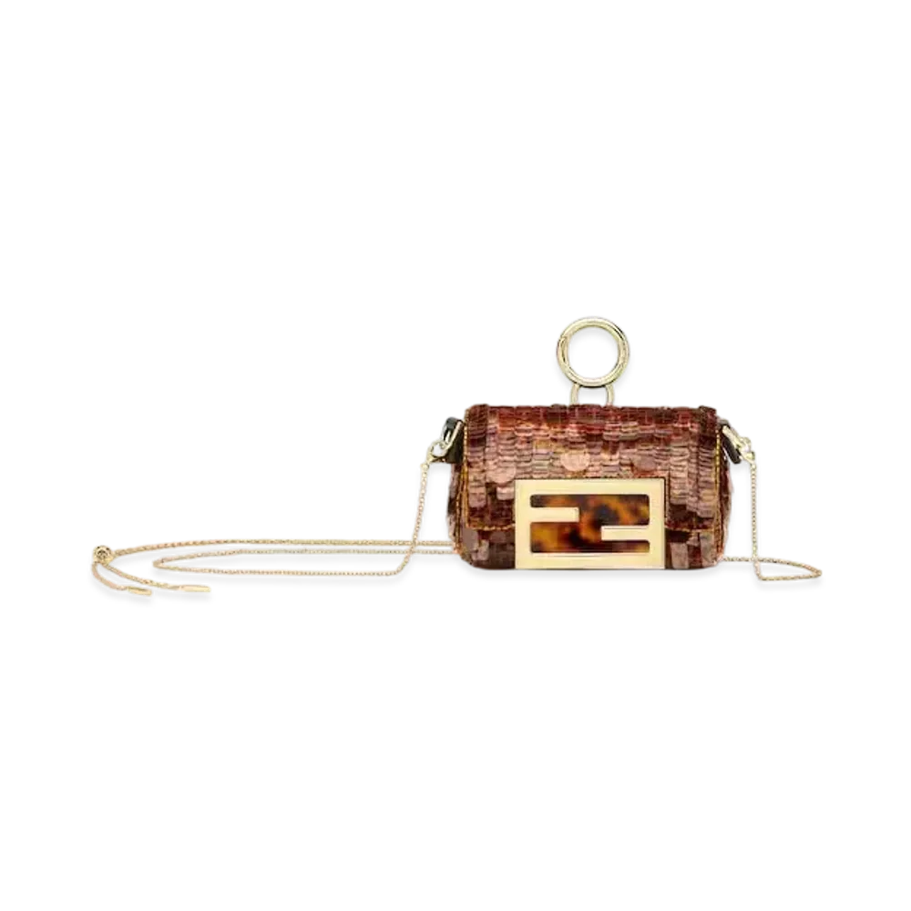 FENDI Nano Baguette Charm "Brown"