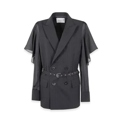 sacai Women's Stripe Jacket "Black/Chalk"