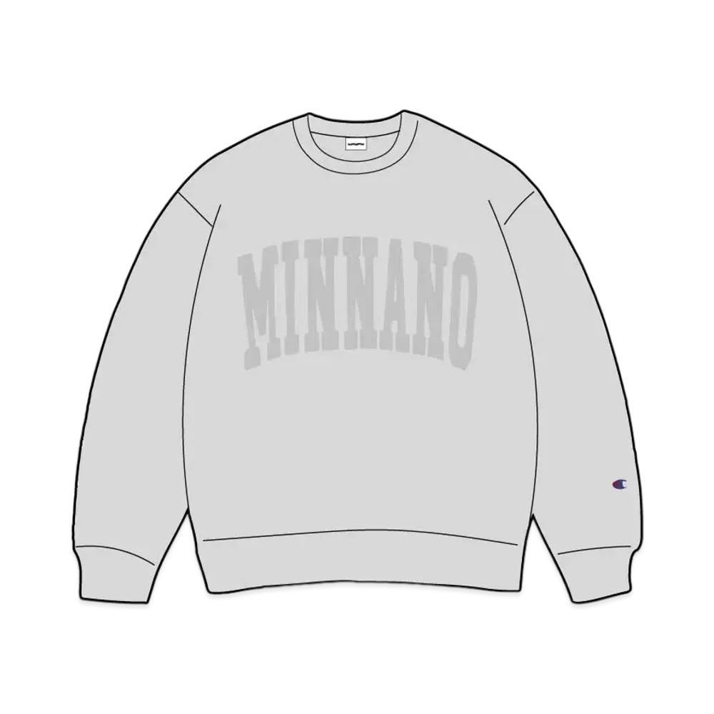 BEAMS x Champion x MIN-NANO Reverse Weave Logo Sweat "Silver Gray"