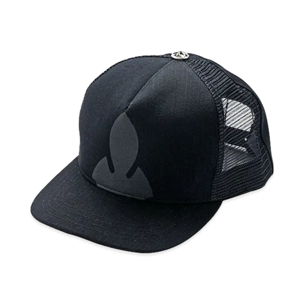 Chrome Hearts Fleurknee Print Denim Trucker Cap "Black"