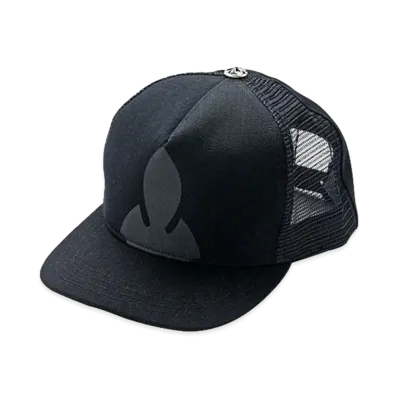 Chrome Hearts Fleurknee Print Denim Trucker Cap "Black"