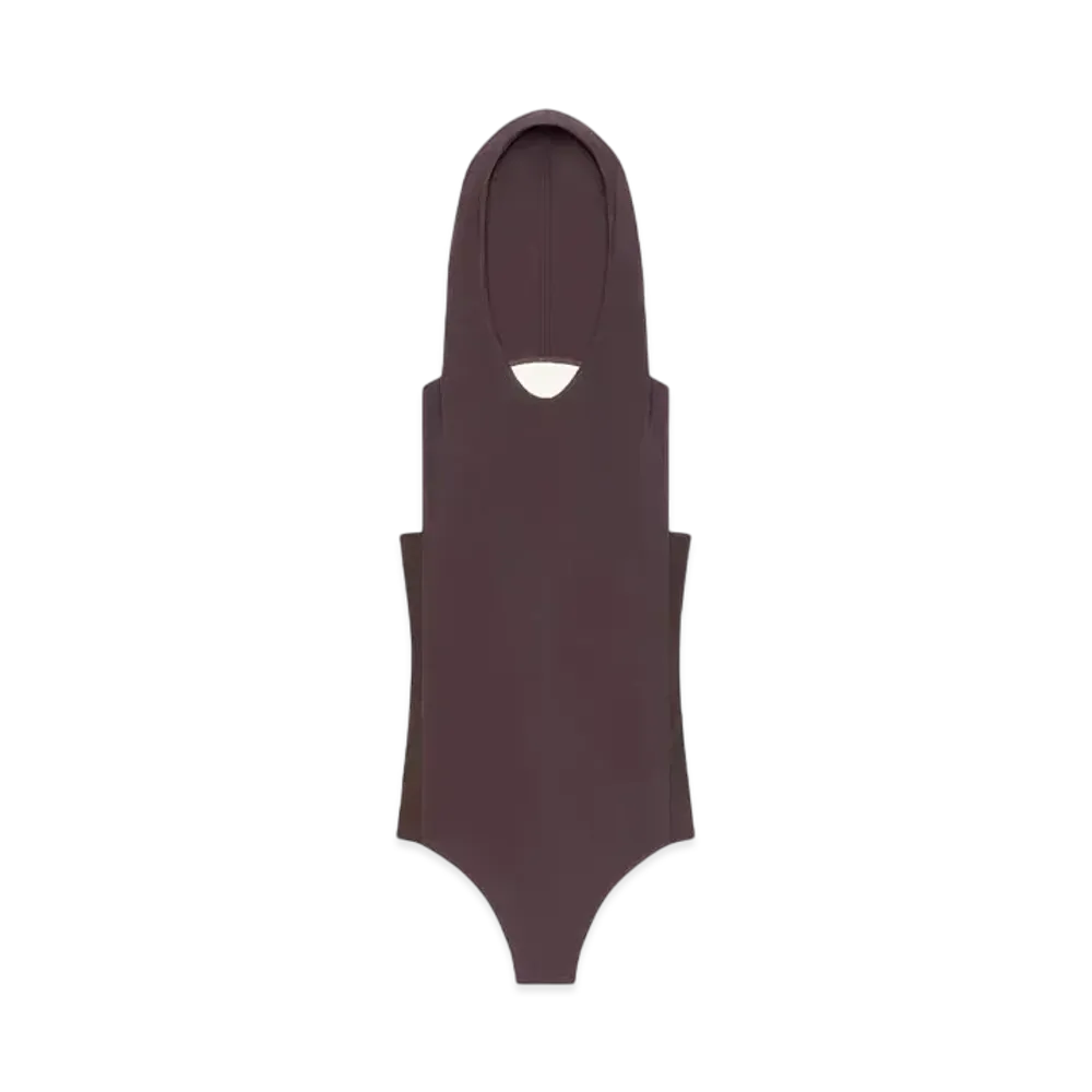 Courreges Illusion Hooded Bodysuit "Chocolate"