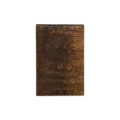 PRADA Lizard Skin Passport Holder "Brown"