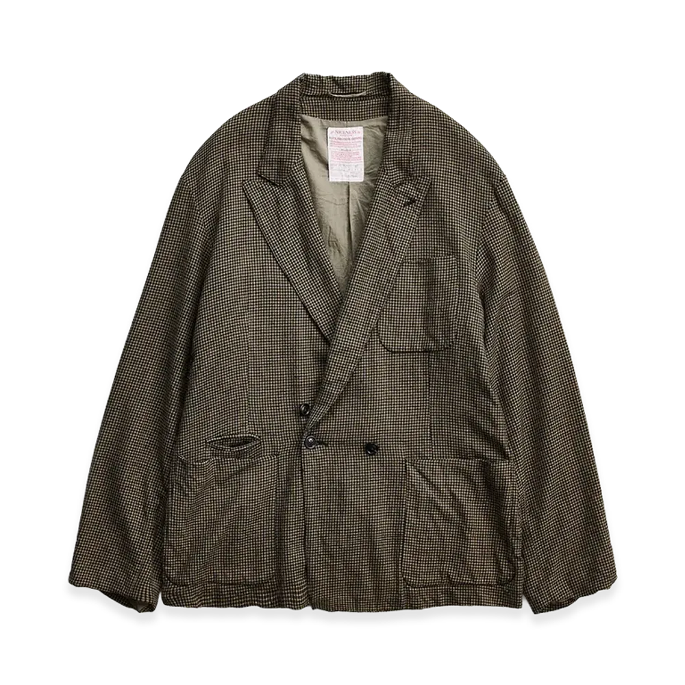 NICENESS S.Morton Super 140's Double Breasted Robe Jacket "Khaki"