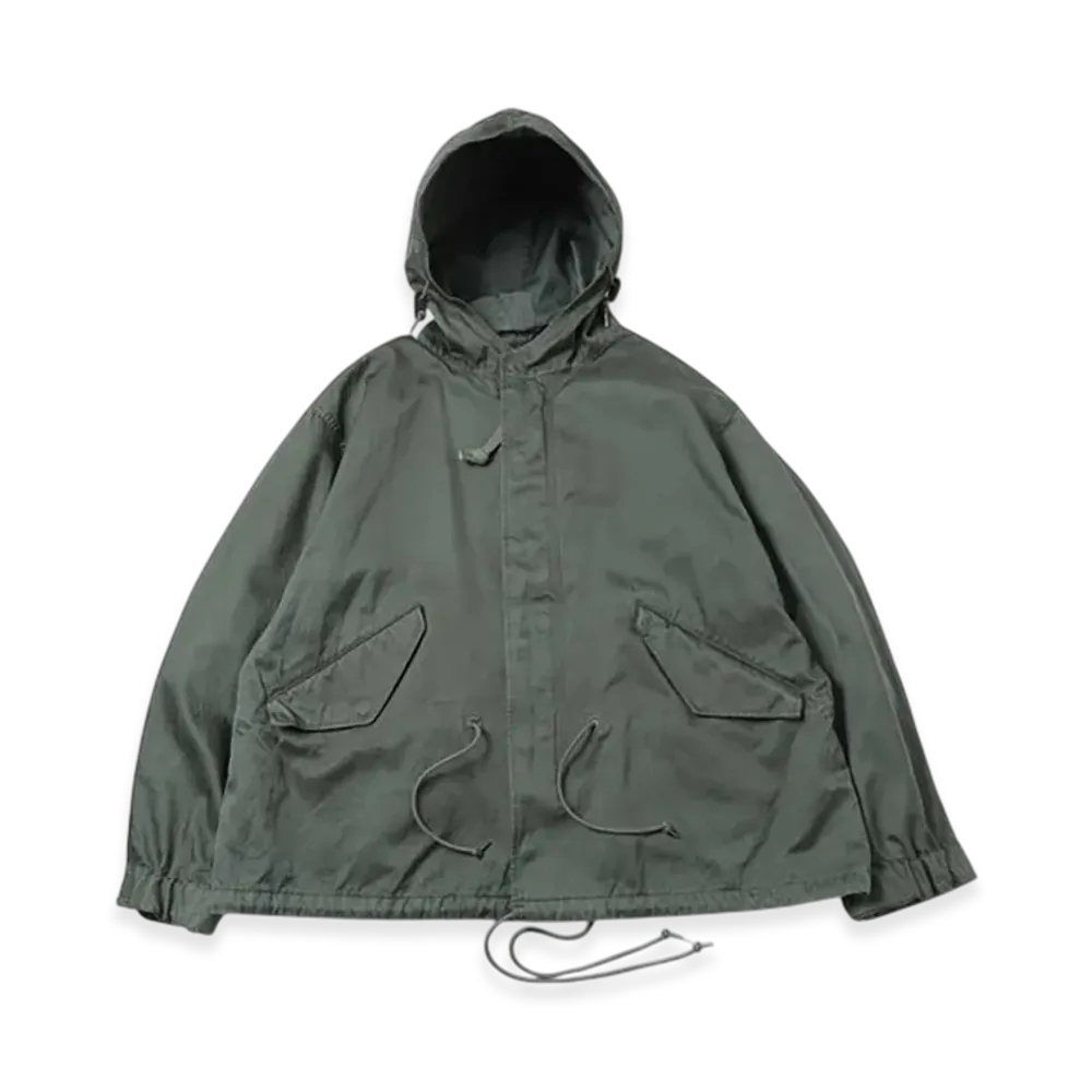 A.PRESSE Vintage Silk Hoodie Jacket "Sage"
