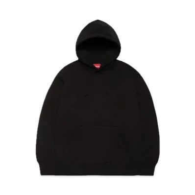 Supreme Satin Applique Hooded Sweatshirt (22FW) "Black"