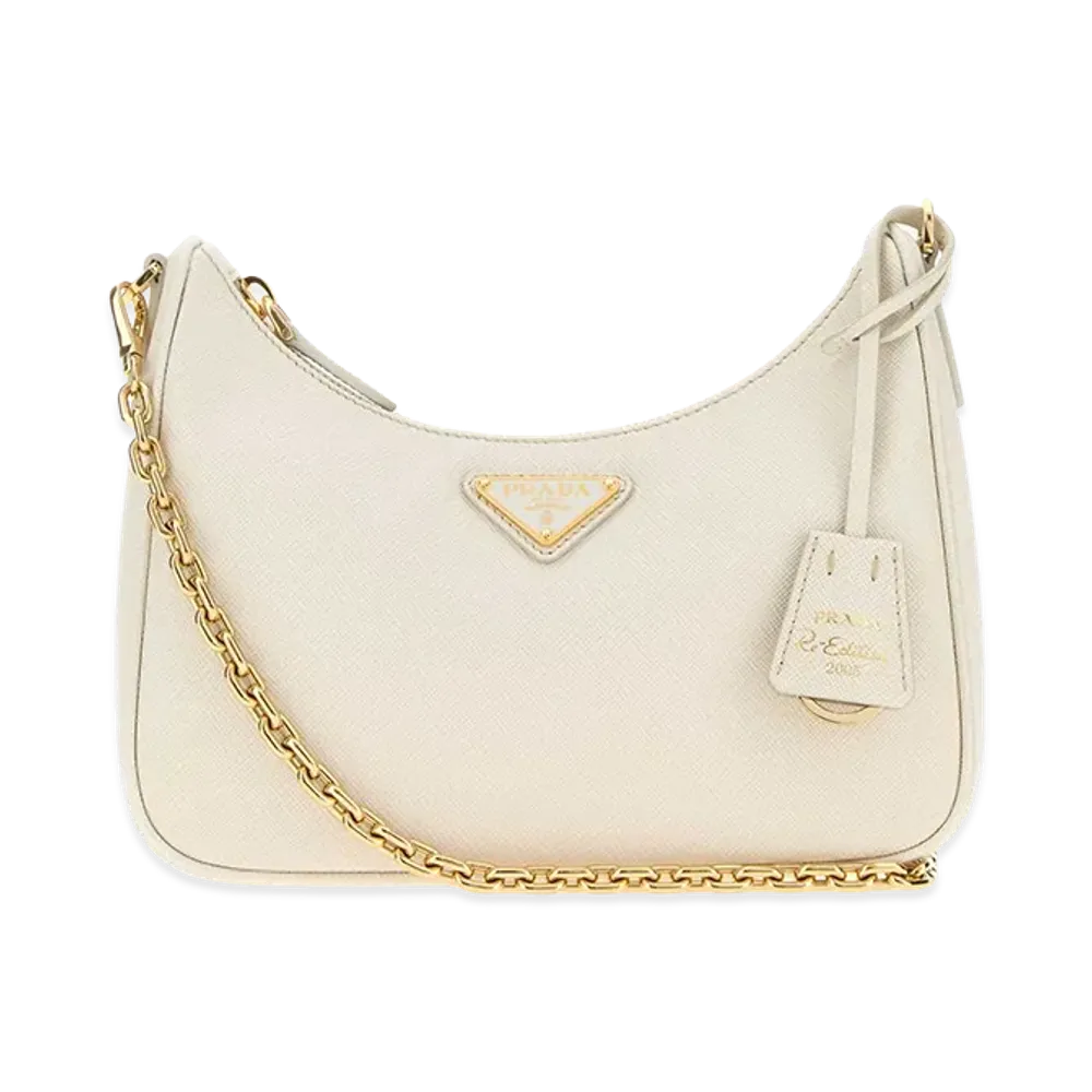 PRADA Wonen's Leather Re-Edition 2005 Shoulder Bag "White"