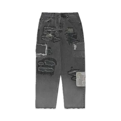 Supreme x Blackmeans Mended Loose Fit Jean "Washed Black"