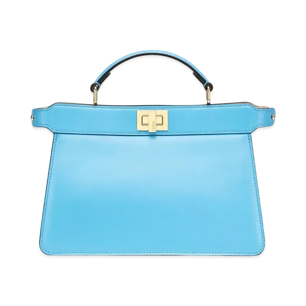 FENDI Peekaboo Iseeu East-West Leather Bag "Blue"