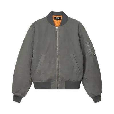 Stussy Dyed Nylon Bomber "Charcoal"