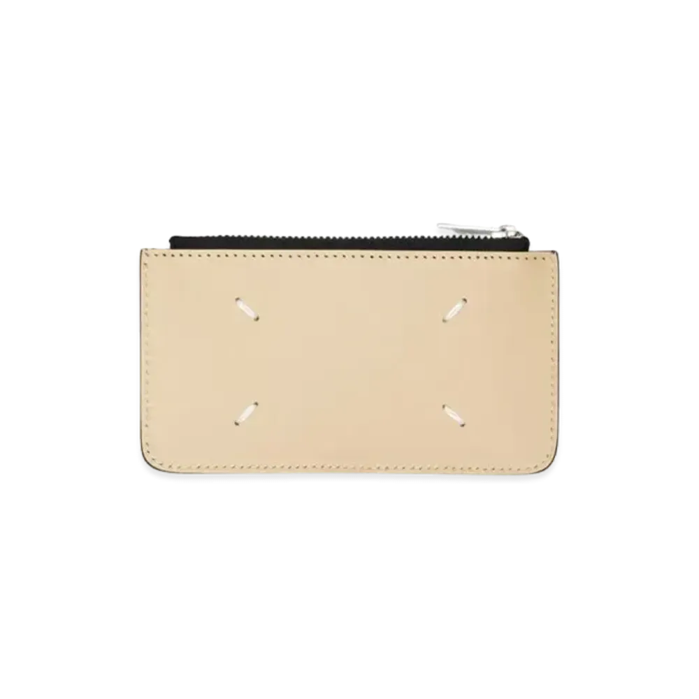 Maison Margiela Stitch Zipped Card Holder "Black/Beige"