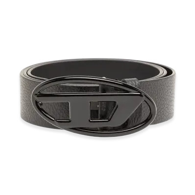 Diesel B-1Dr 4Cm Leather Belt With Matte Buckle "Black"