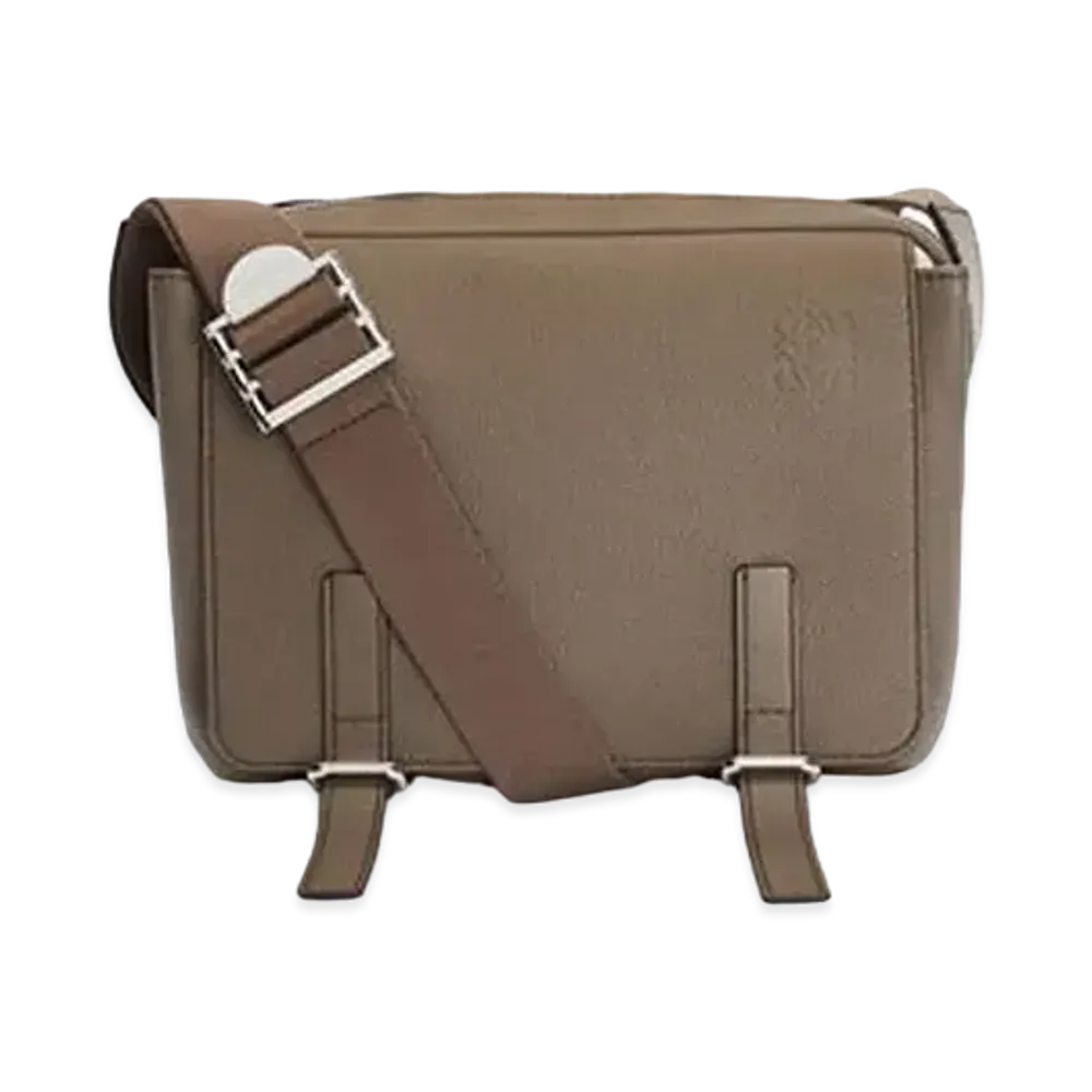 LOEWE Xs Military Messenger Bag In Soft Grained Calfskin "Dark Moss"