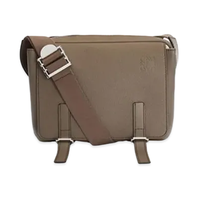 LOEWE Xs Military Messenger Bag In Soft Grained Calfskin "Dark Moss"