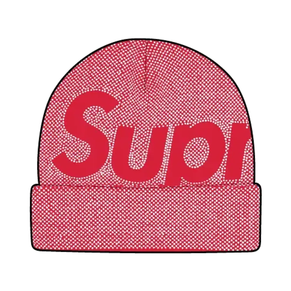 Supreme Studded Knockout Big Logo Beanie "Red"