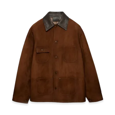 PRADA Caramel Suede Jacket "Brown"