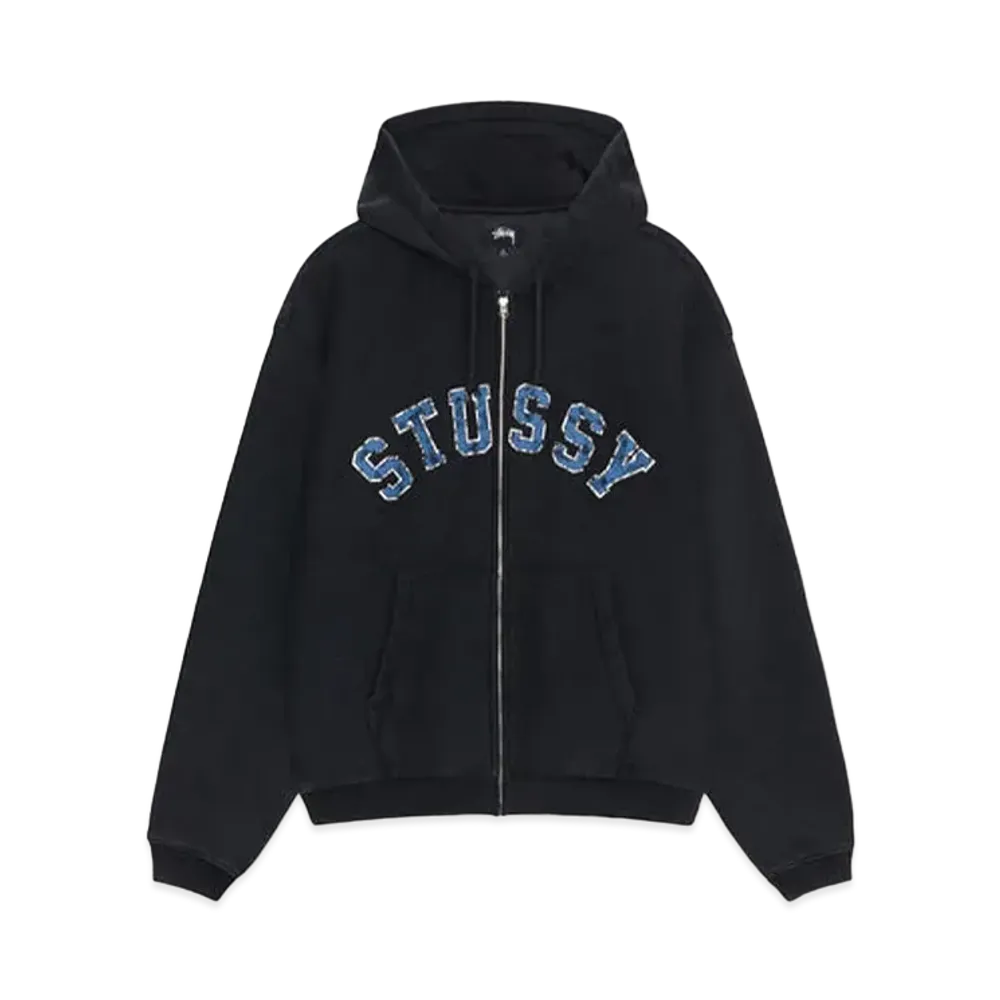 Stussy Faded Graphic Zip Hoodie "Washed Black"