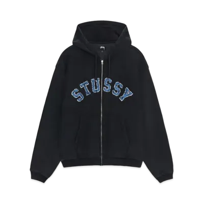 Stussy Faded Graphic Zip Hoodie "Washed Black"