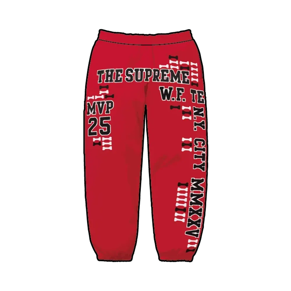 Supreme League Champs Sweatpant "Red"