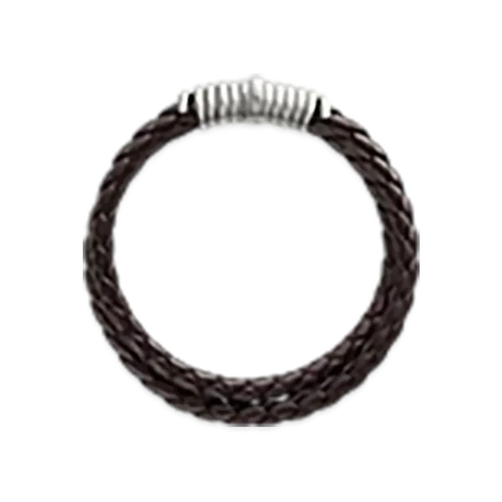 Bottega Veneta Curl Leather Bracelet "Fondente"