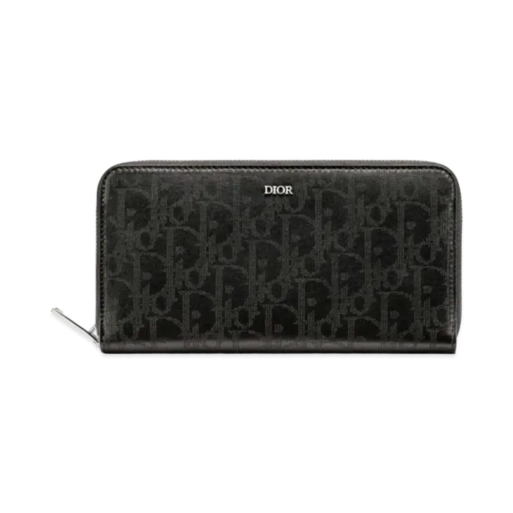 Dior DiorEssentials Long Zip Wallet Dior Oblique Galaxy Leather "Black"