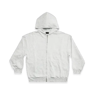 BALENCIAGA Zip-Up Hoodie Small Fit "White"