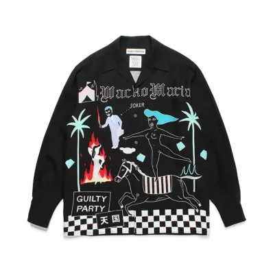 WACKO MARIA World Peace Project Hawaiian Shirt Type-2 "Black"