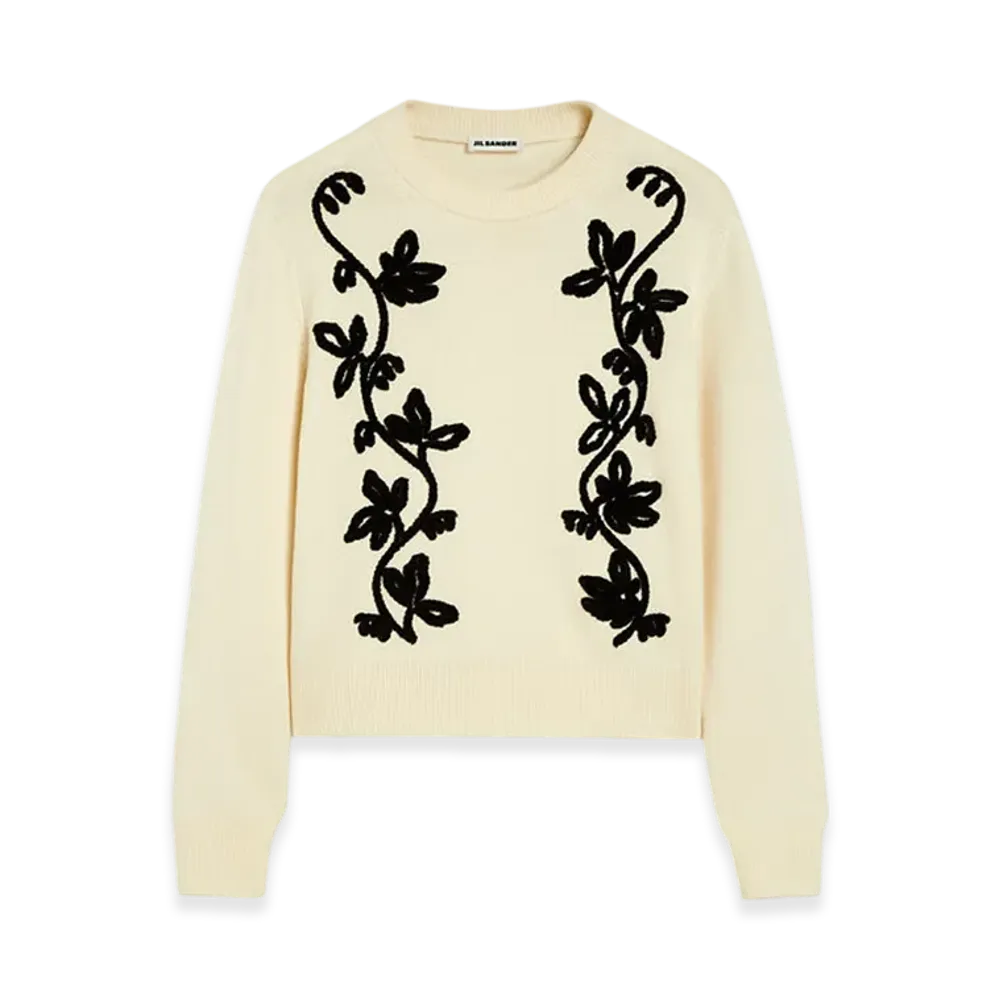 Jil Sander Wool Embroidered Sweater "Cloud"