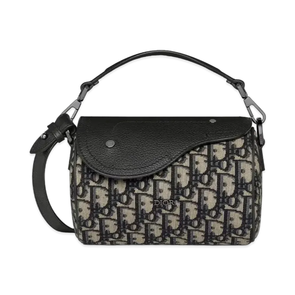 Dior Mini Roller Bag Strap Dior Oblique Jacquard Grained Calfskin "Beige/Black"