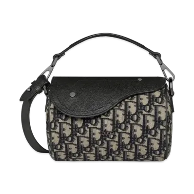 Dior Mini Roller Bag Strap Dior Oblique Jacquard Grained Calfskin "Beige/Black"