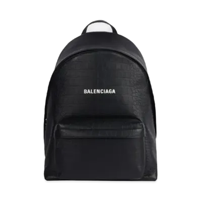 BALENCIAGA Everyday Crocodile Stamped Backpack "Black"