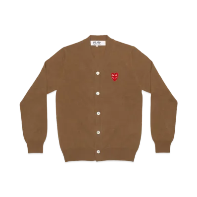 PLAY COMME des GARCONS Men's Cardigan With Small Red Heart "Pink"